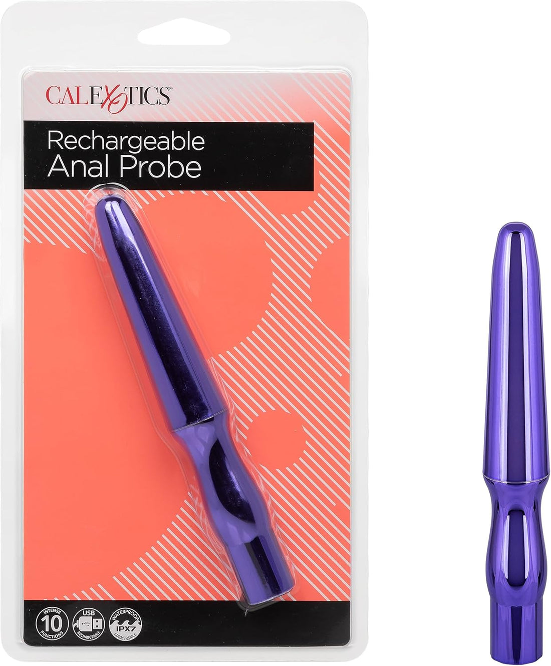 Calexotics Waterproof Anal Probe | Purple | 10 Intense Functions | USB