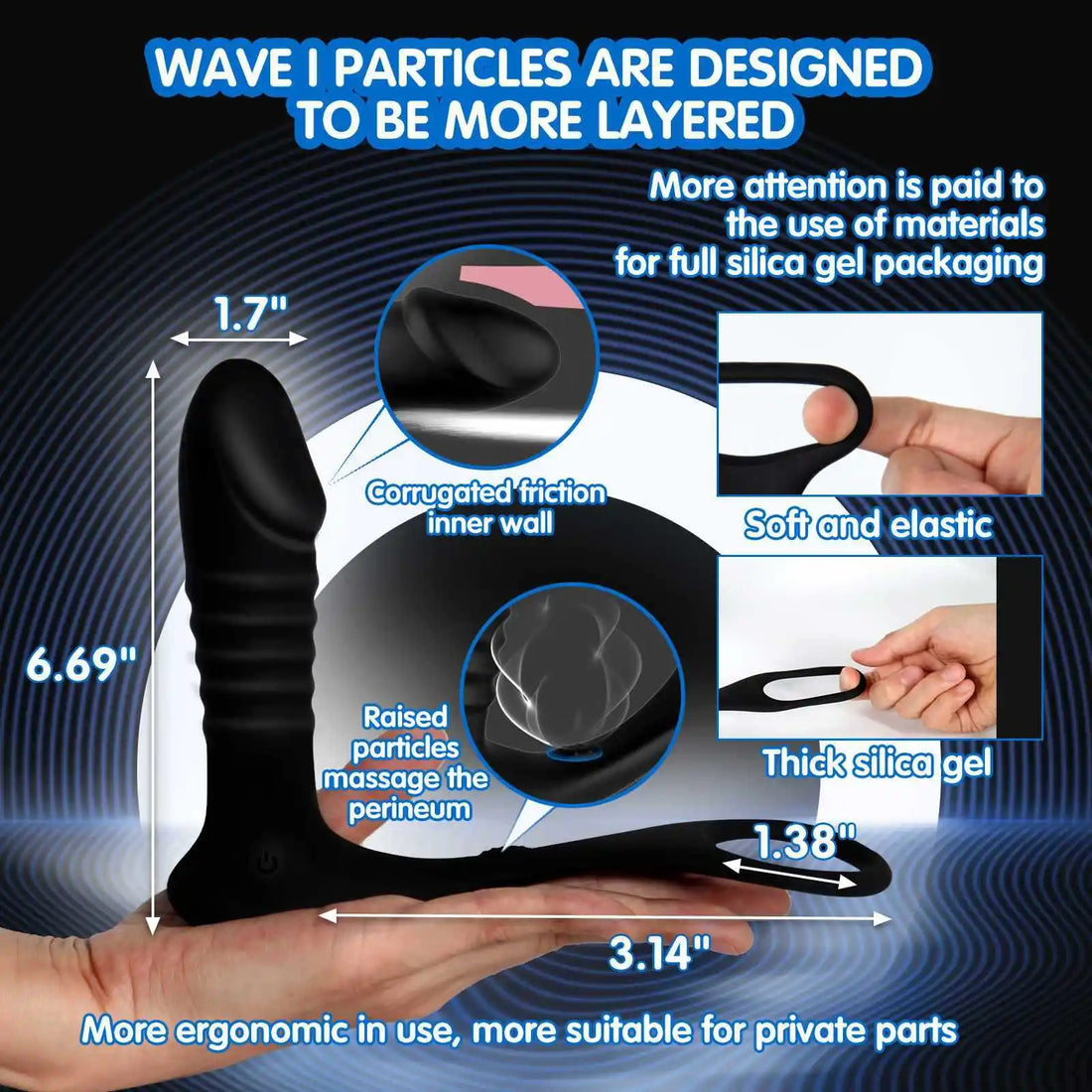 ThrustX Prostate Massager | Cock Ring | 10 Vibration | Remote Control