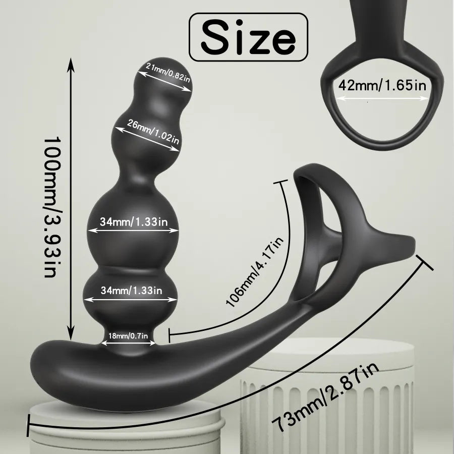 Eros Silent Waterproof Prostate Massager Vibrator | 360 Rotating Anal Plug | Scrotum Sling