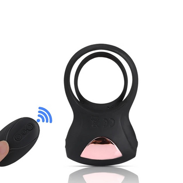 Vibrating Dual Clit Teaser | Cock Ring | Black | Remote Control | USB