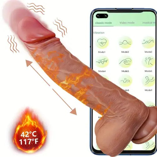 Realistic Thrusting 8" Dildo | APP Control | Flesh | Lifelike