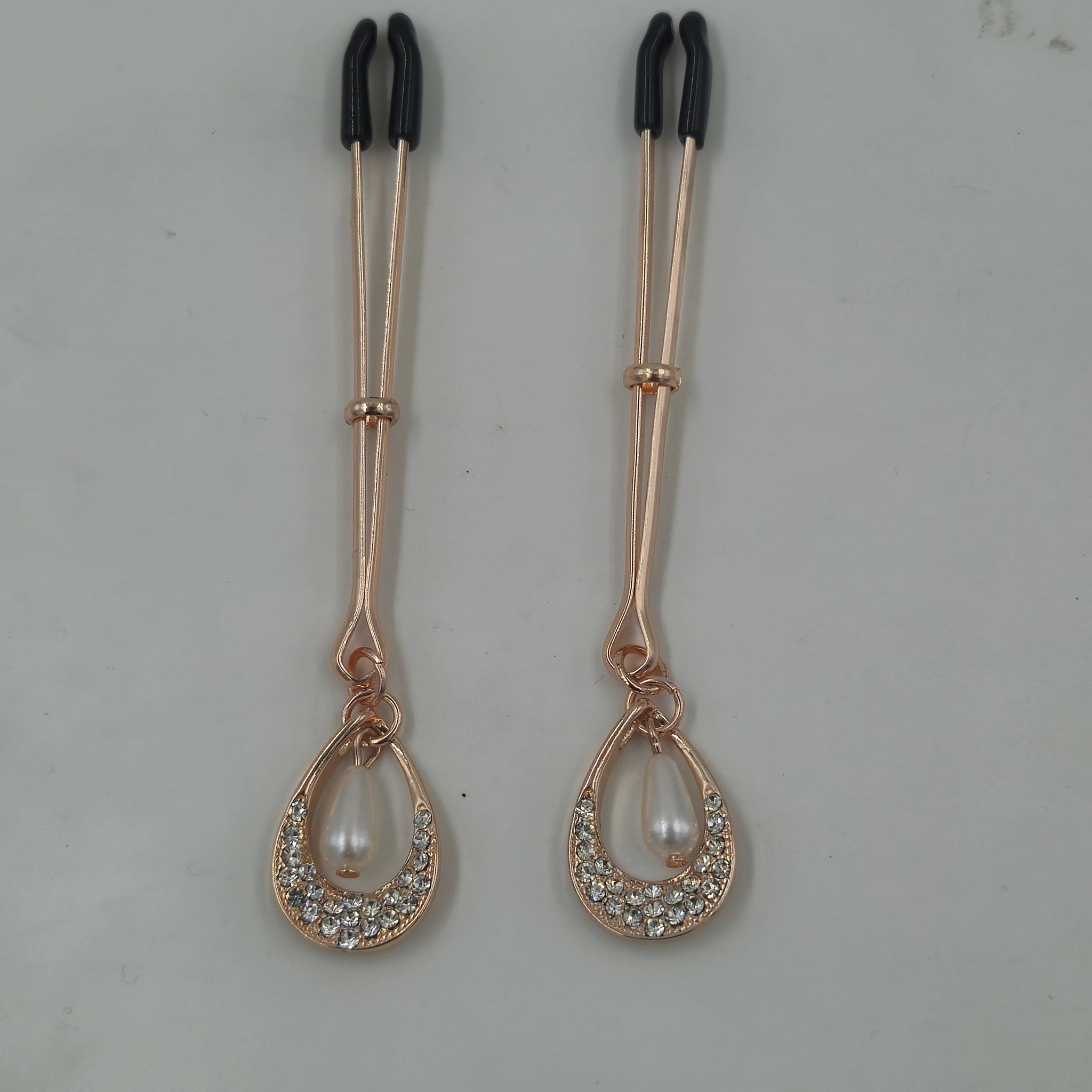 Fetish Clitoral Clamps | Rose Gold | Pearl | Adjustable