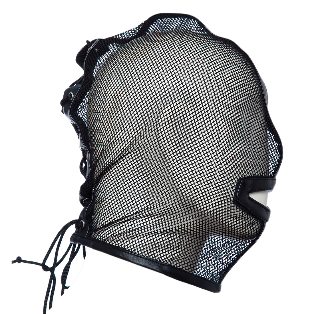 Mystim Open Mouth Head Mask | Lacing Adjustable | Unisex Mesh