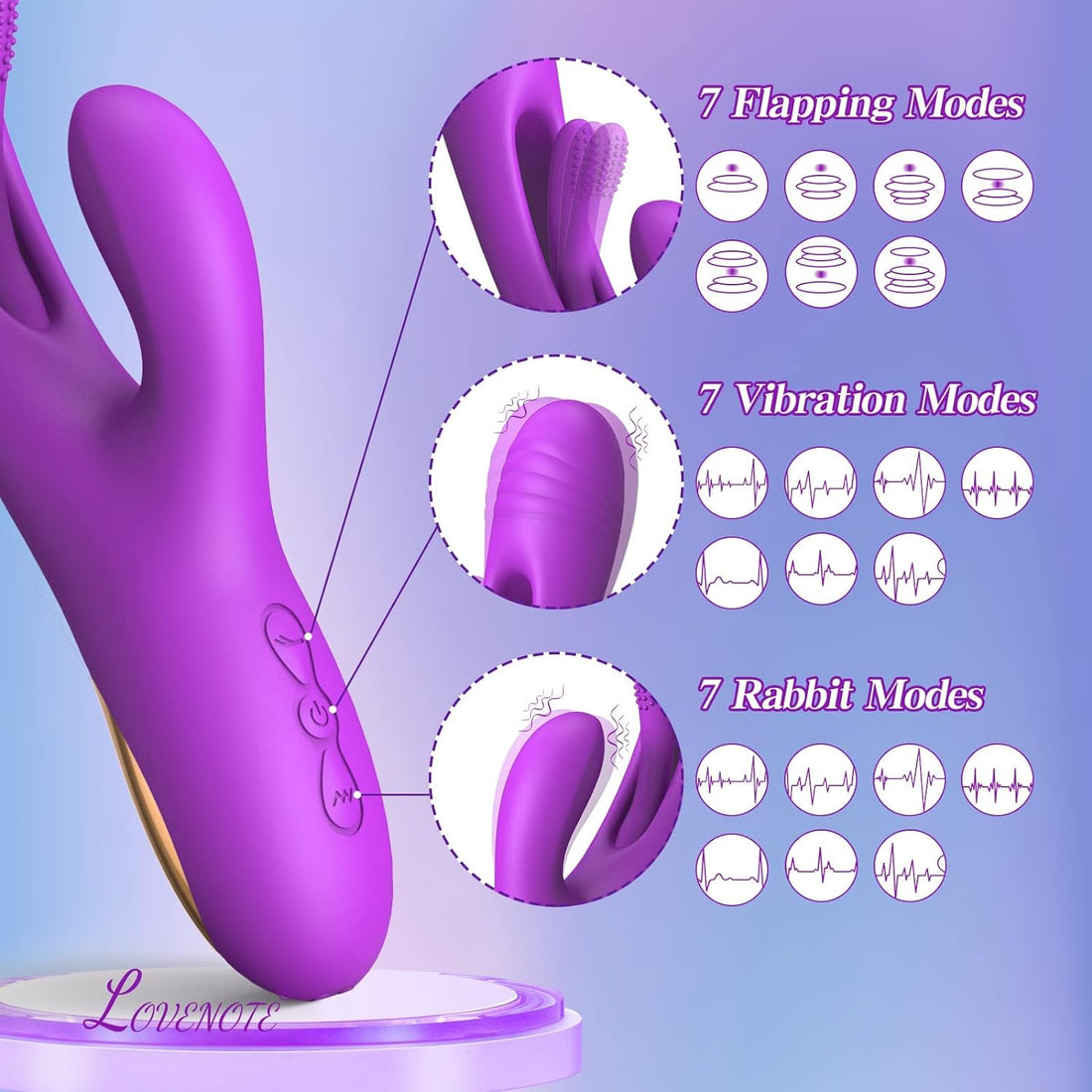 Inspire Tongue Flicking Rabbit vibrator | G-Spot Massager | USB | Purple