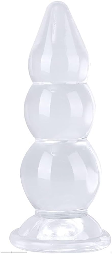 8.6" Clear Butt Plug With Suction Cup | Unisex | Silicone | Free Satin Bag