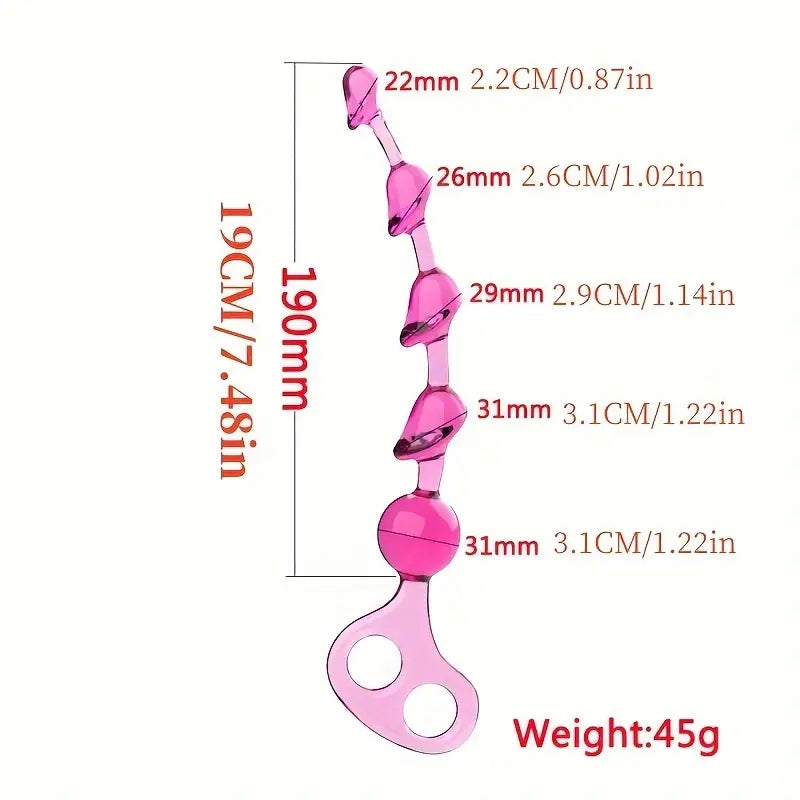 Anal Butt Plug Soft Rubber Beads | 5 Balls | 5 Different Colours