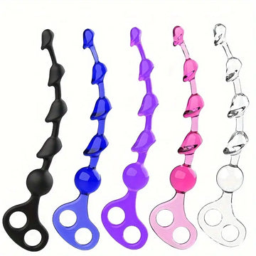 Anal Butt Plug Soft Rubber Beads | 5 Balls | 5 Different Colours