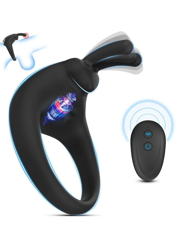 Bunny Rabbit Shaped | Vibrating Cock Ring |10 Modes |Remote Control