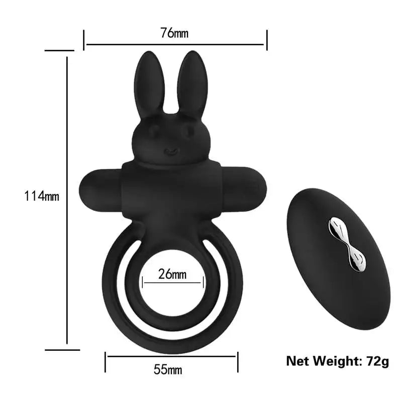 Vibrating Rabbit Cock Ring | Clitoris Stimulator | 10 Modes | G-spot| Remote Control