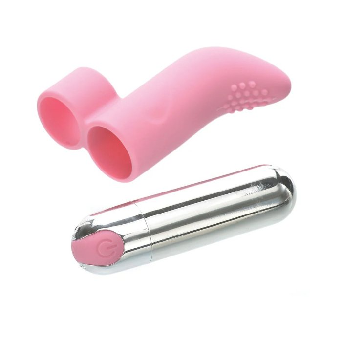 Come Closer Finger Vibe | Silicone Light Pink | Removable Bullet | 10 Modes