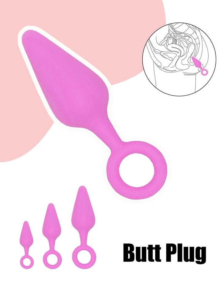 Butt Plug Unisex Set | S\M\L |  Conical Prostate Massage | Silicone | Pink