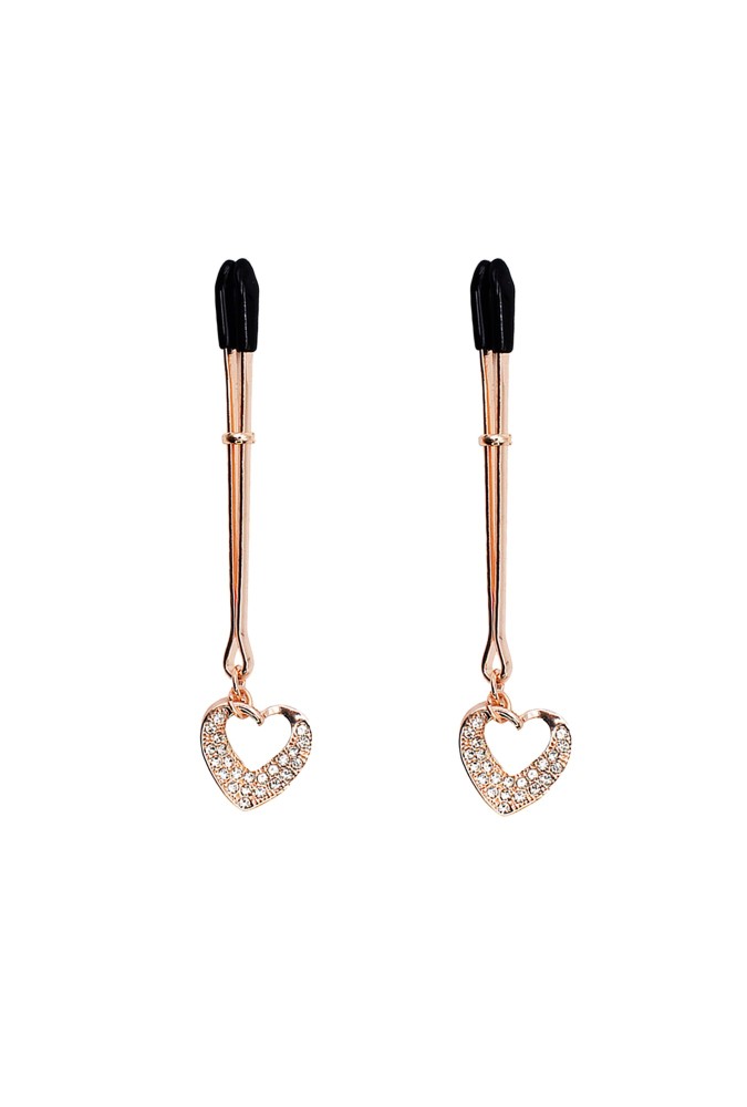 Fetish Clitoral Clip | Rose Gold | Heart Pendant | Adjustable