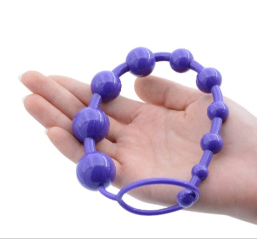 Long Anal Butt Plug Beads | Purple | 10 Balls