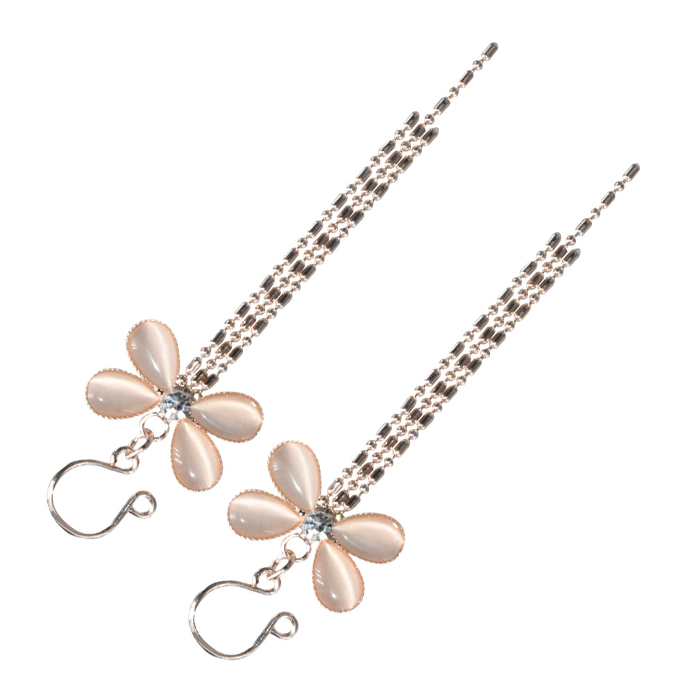 Delicante Non Piercing | Rose Gold 3 Tassel Nipple Ring