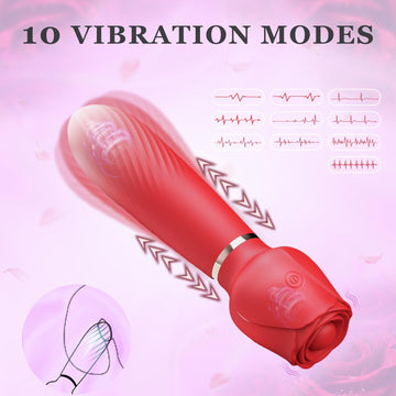 Rose 2 in 1 Nipple & Clitoral Vibrator | 10 Vibration Modes | USB