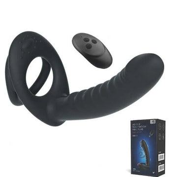 Tandem Thrill | Double Cock Ring |  6.5" Vibrating Dildo | USB