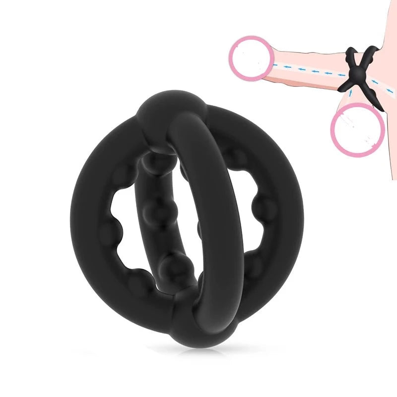 Cross | Silicone Penis Lock Ring | Reusable | Ball Stretcher