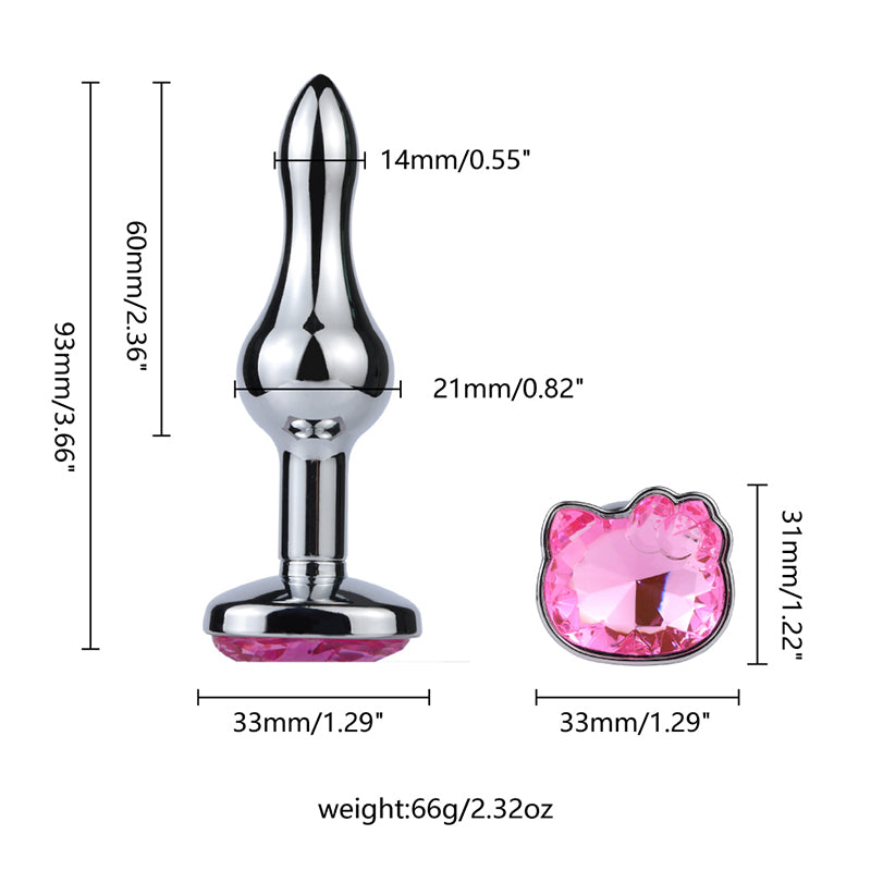 Come Closer Cat Butt Plug Set | Pink | Satin Bag