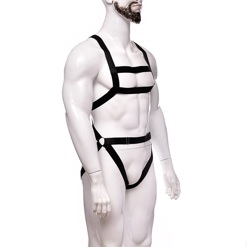 Rufskin 2 pcs Men's Fetish Body Harness | Black | Open Crotch | Adjustable