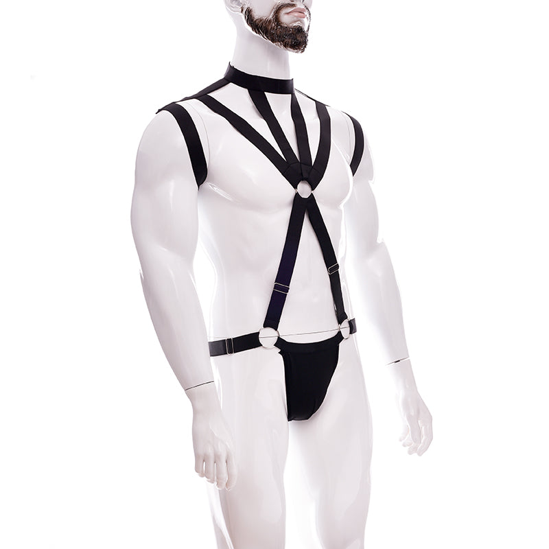 Kink Body Strap Harness | Black | Bulge Pouch | Adjustable Free Size