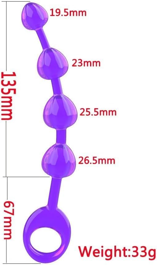 Anal Butt Plug Soft Rubber Beads | Purple