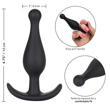 Booty Call Butt Plug Probe | Black | Flexible | Easy Pull Handle | Slim Fit