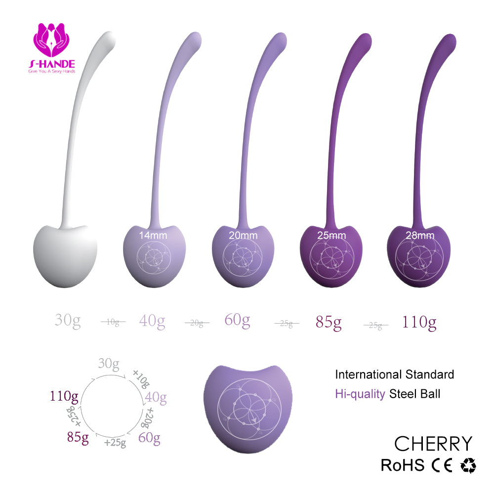 Shibari Pleasure Cherry Kegel Balls 5 Pack Multi