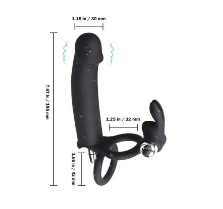 Fetish Double Penetrator | Cock Ring Rabbit Vibrator | Couple | Twin Bullet