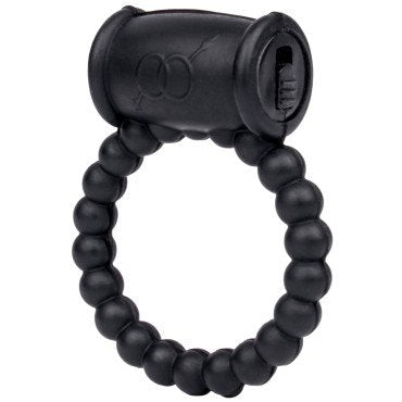 Come Closer Vibrating Beaded Stretchy Cock Ring | Black