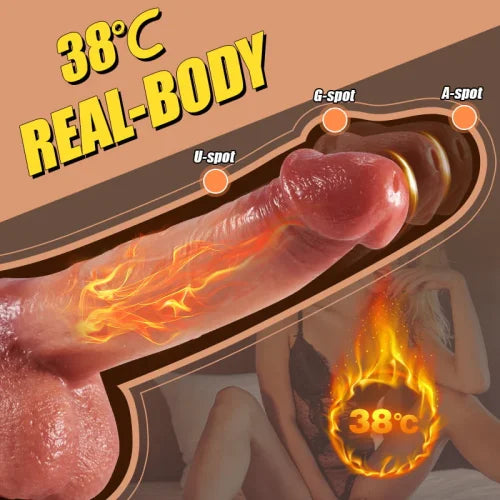 Realistic Slim 7.8" |  Vibrating & Swing  Dildo | Remote Control | Heating