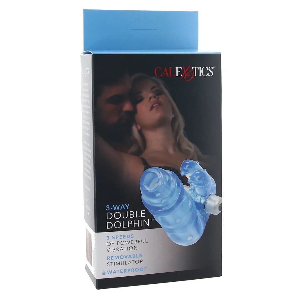 Calexotics 3 Way Double Dolphin Vibrating Penis Sleeve | 3 Speeds | Waterproof