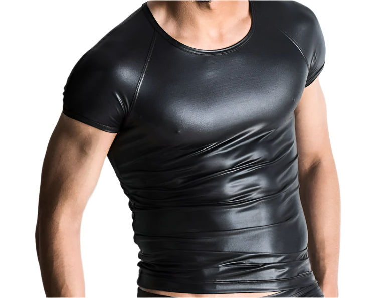 Come Closer Leather Shirt | Black | Stretchy | Vegan