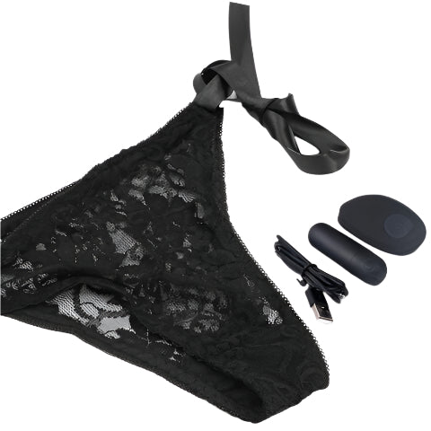 J Sloane Remote Controlled Vibrating Panty | Black | Adjustable | One Size