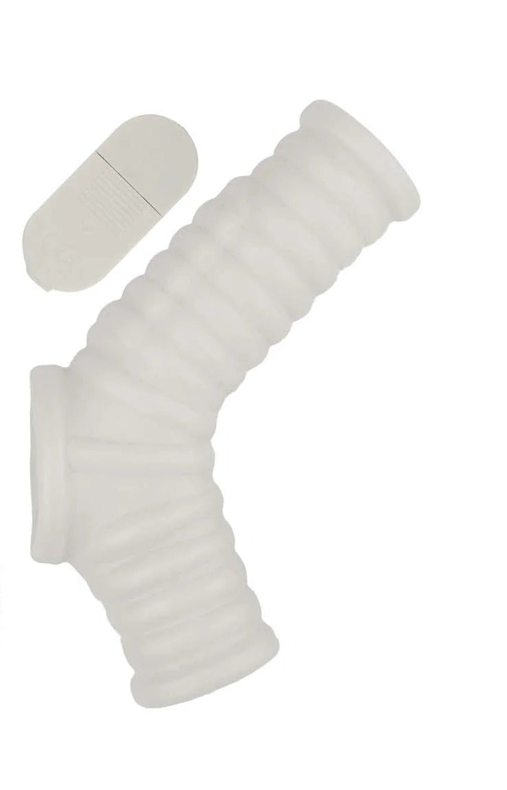 White Power Sleeve Ultimate Vibrating Penis Enhancer | Ribbed Fit