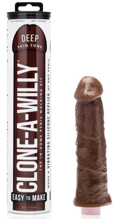 Clone A Willy Deep Skin Tone | Vibrating | Penis Replica | Dark Brown