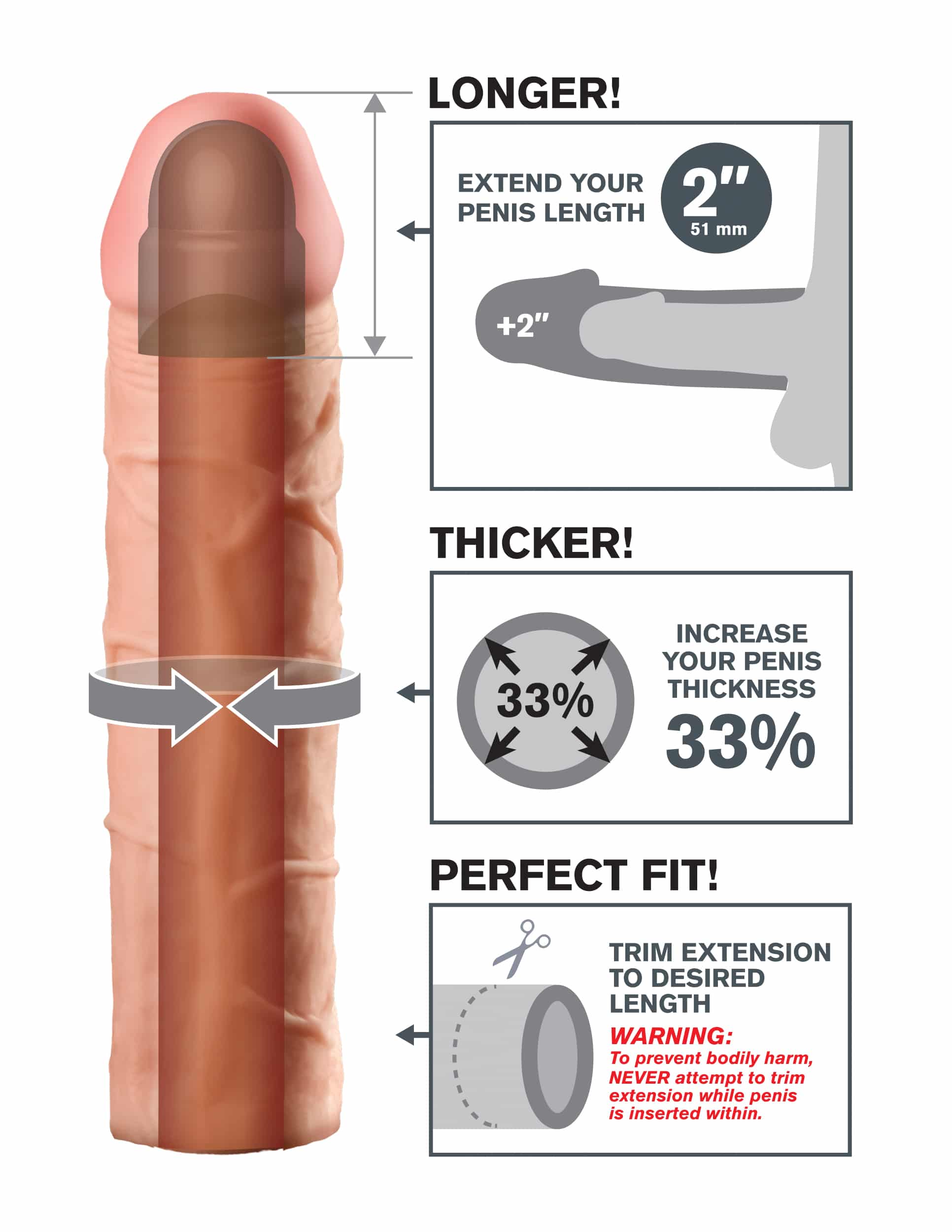 Fantasy X-tensions Perfect 2" Extension | Penis Extention, Sexy Toys for Men, Sex Toys, Adult Toys | My Sex Shop