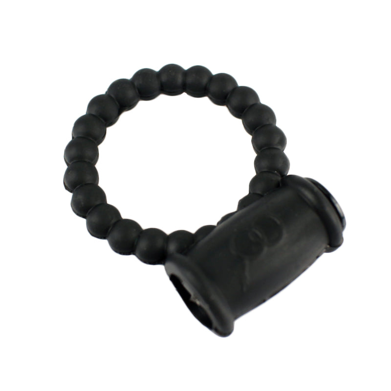 Come Closer |  Vibrating Beaded Stretchy Black |  Cock Ring