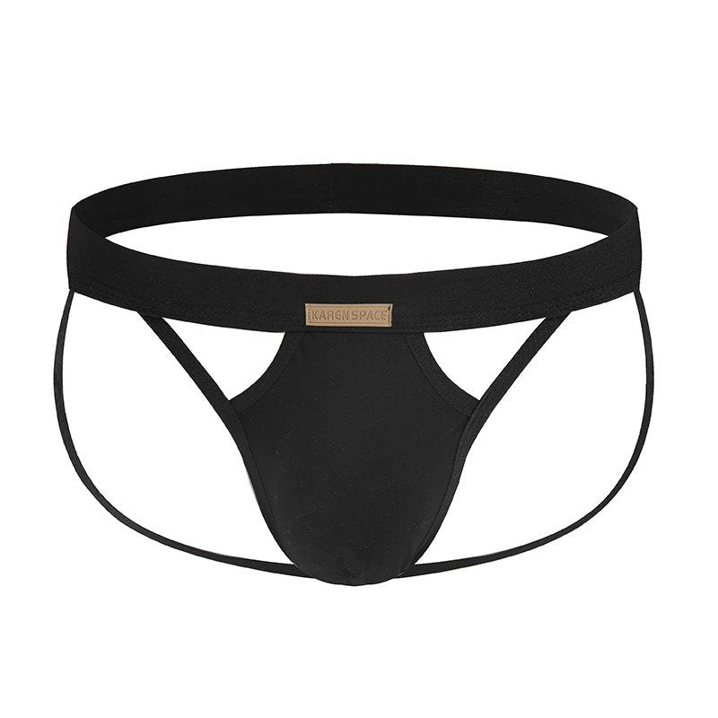 Karen Space Cotton Spandex Jockstrap | Stretch | Black | Airy Comfort